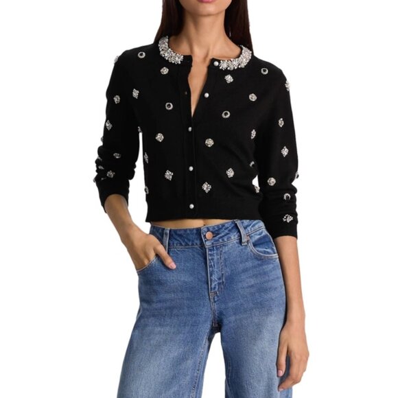 Alice and Olivia Dollie Embellished Cardigan Sweater - Picture 1 of 6